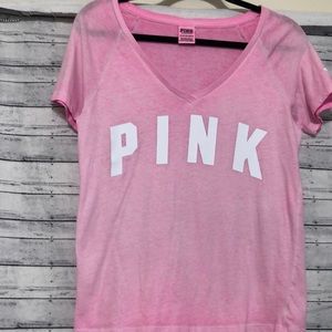 PINK Victoria's Secret Light Pink V-Neck Tee